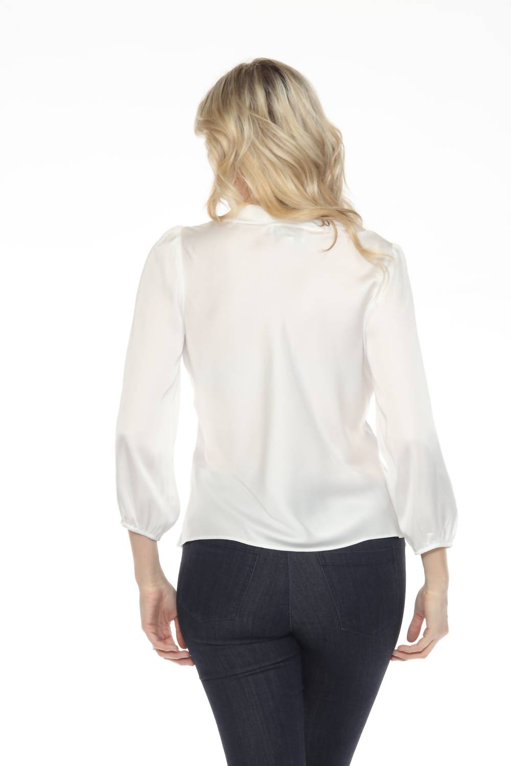 Joseph Ribkoff - Pussy Bow Puff Sleeve Satin Top