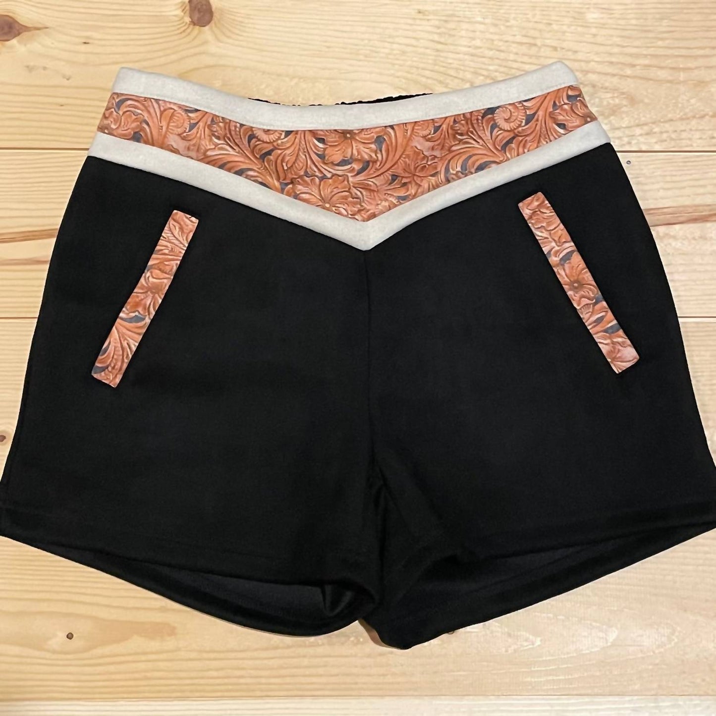 Crazy Train - Whistle Britches Tooled Leather Shorts