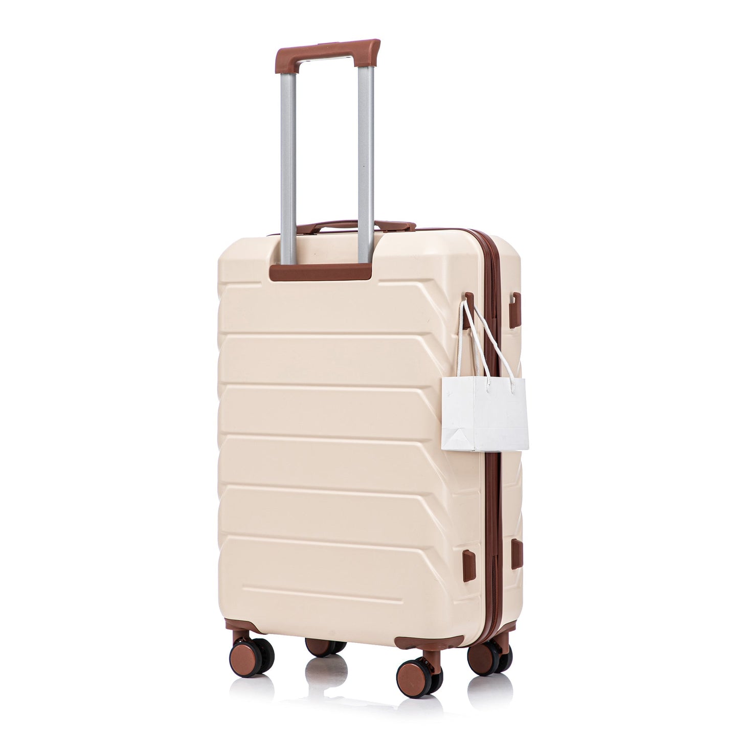 3-पीस एबीएस स्पिनर व्हील लगेज सेट 20"/24"/28" बेज