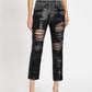 Frame - High-rise Sequined Straight-leg Jeans