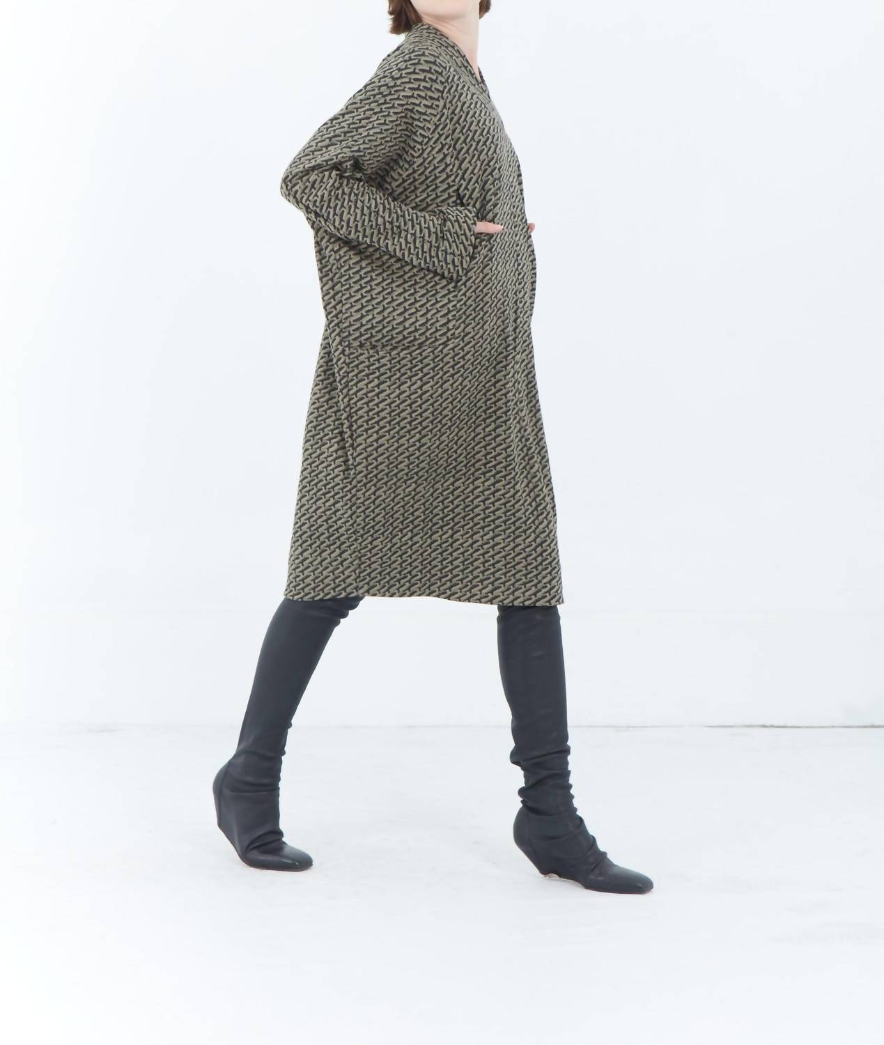 Matthildur - Alabaster Loose V-neck Dress