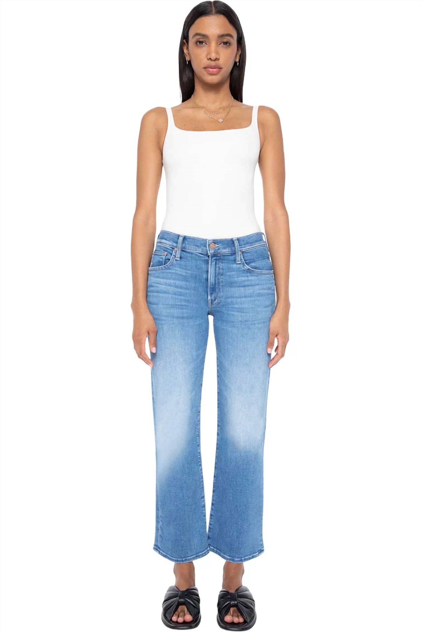 Mother - Mid Rise Rambler Straight Leg Jeans