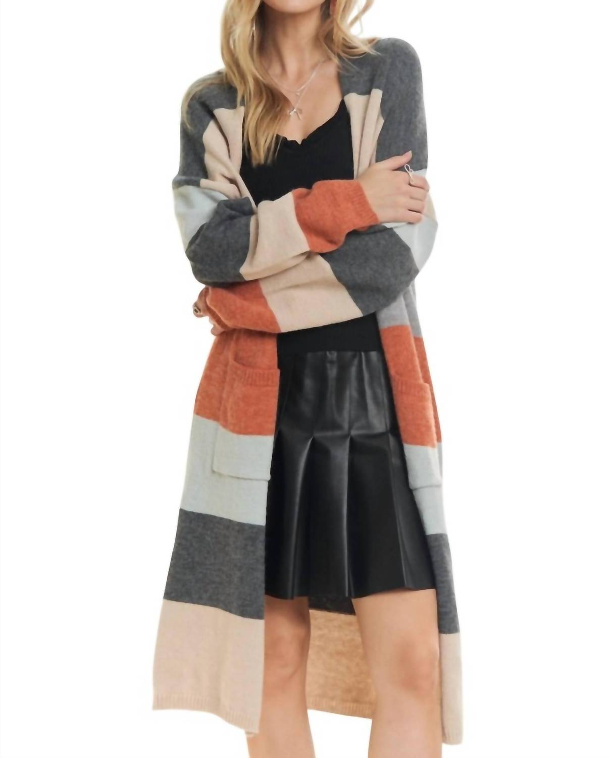 Adora - Women's Colorblock Pocket Cardigan
