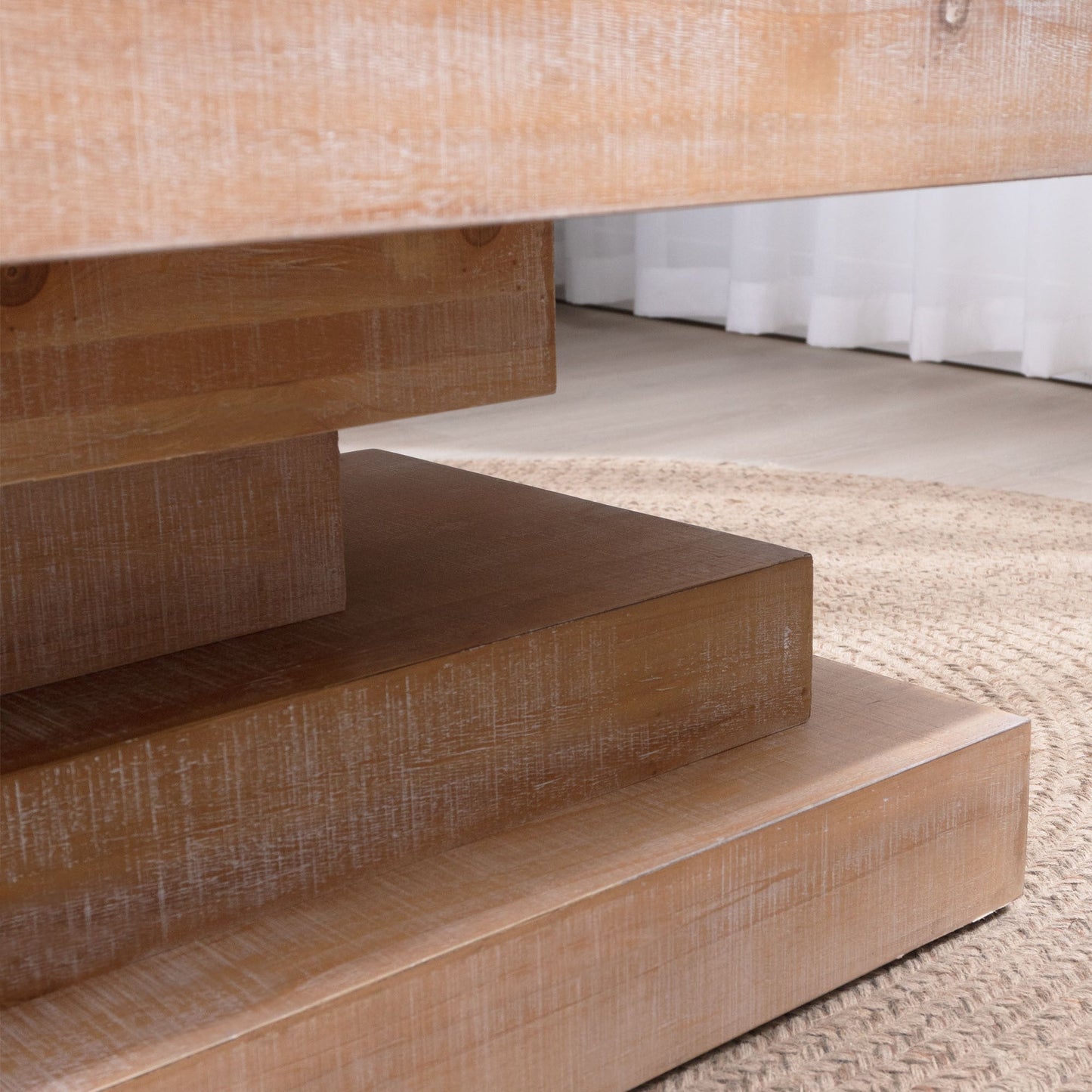 Modern Rustic Coffee Table – Rectangular Wood Center Table