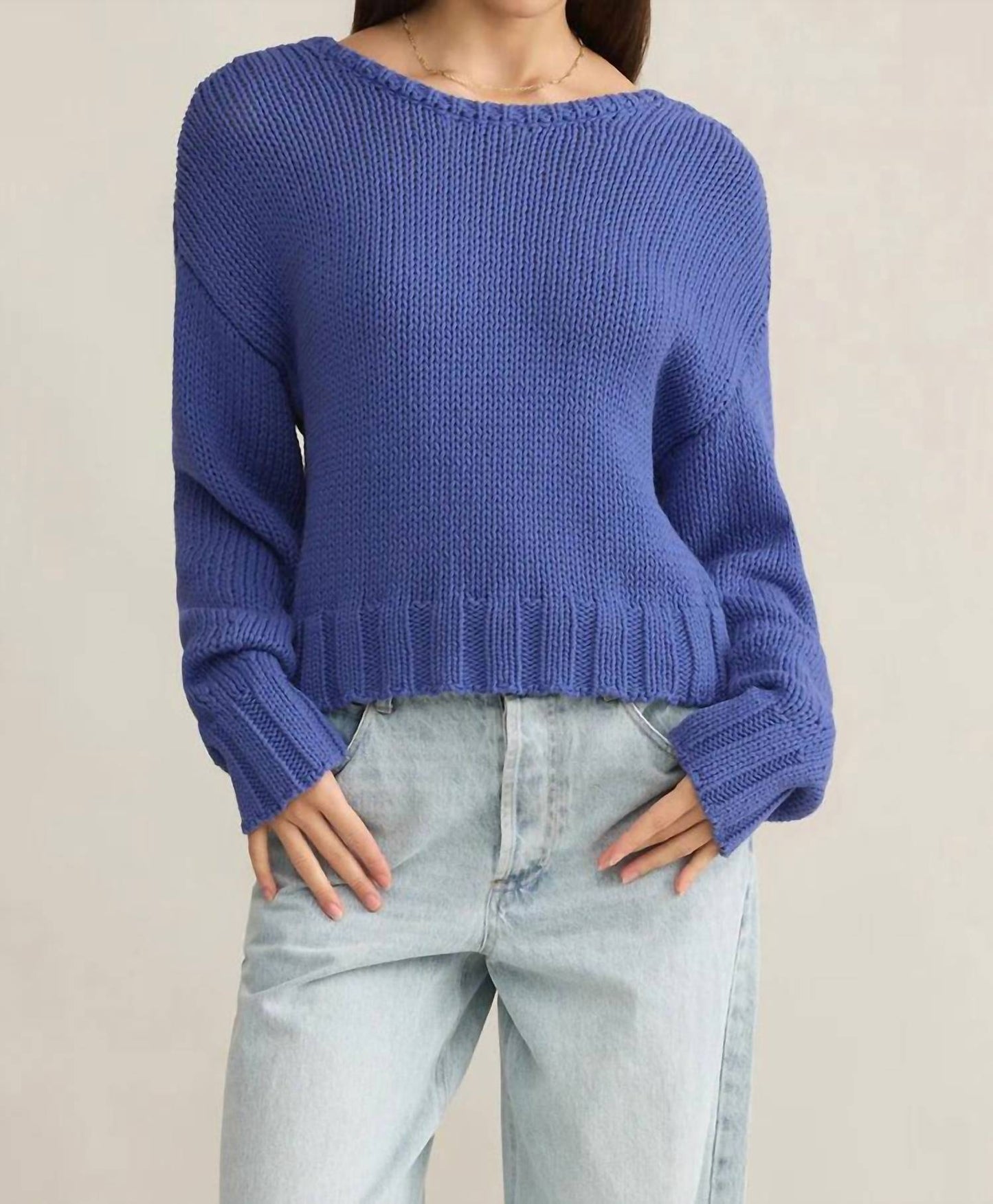Z Supply - Vida Long Sleeve V-neck Sweater Riviera