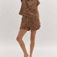 Entro - Animal Print Drawstring Shorts