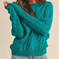 &Merci - Chunky Cable Knit Crew Neck Sweater