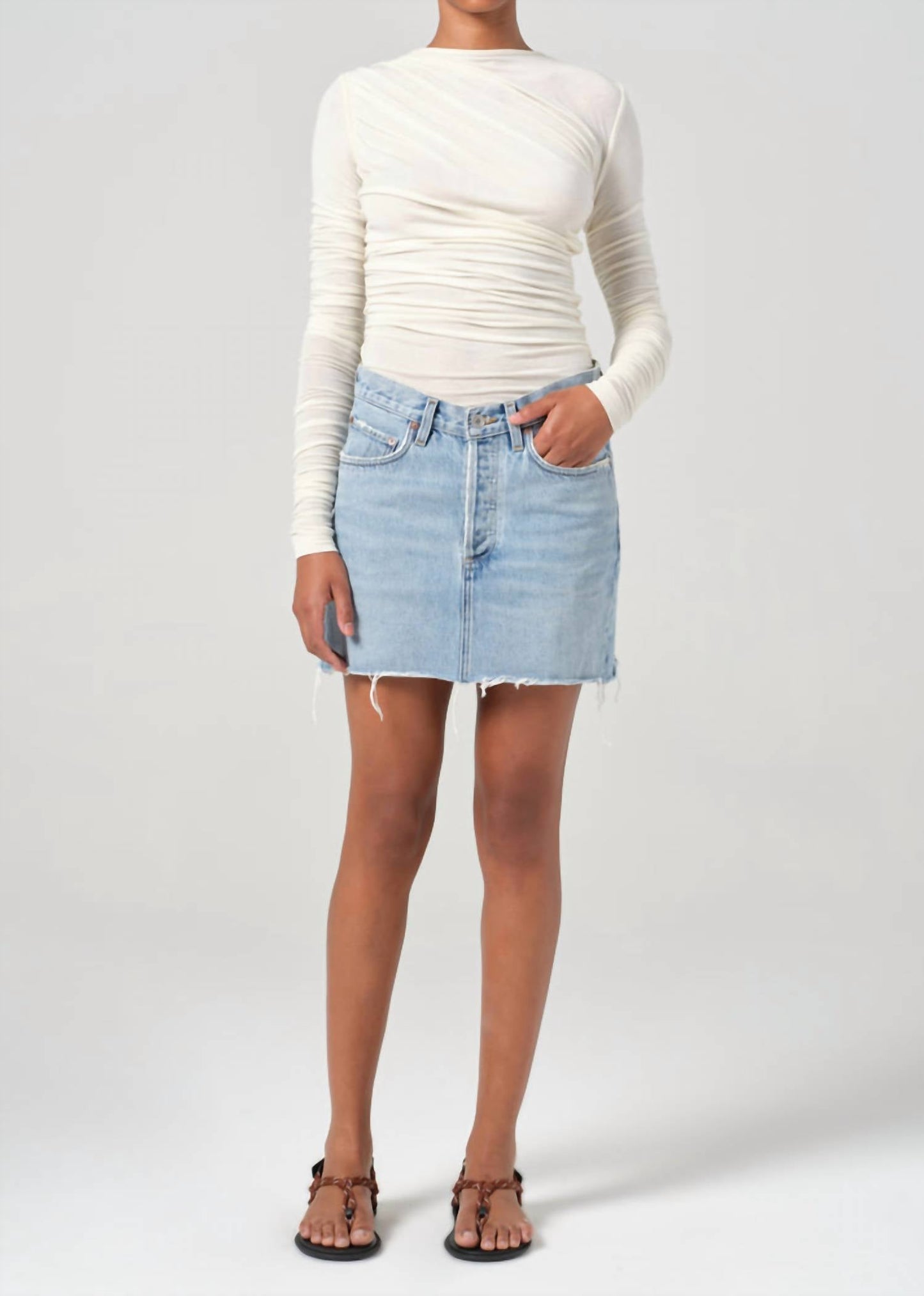 Agolde - Women's V Waist Mini Force Skirt