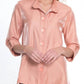 Multiples - 3/4 Sleeve Wire Collar Button Front Shirt
