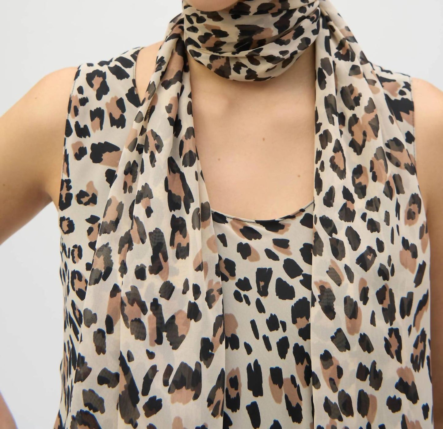 Joseph Ribkoff - Animal Print Reversible Chiffon Tunic Top