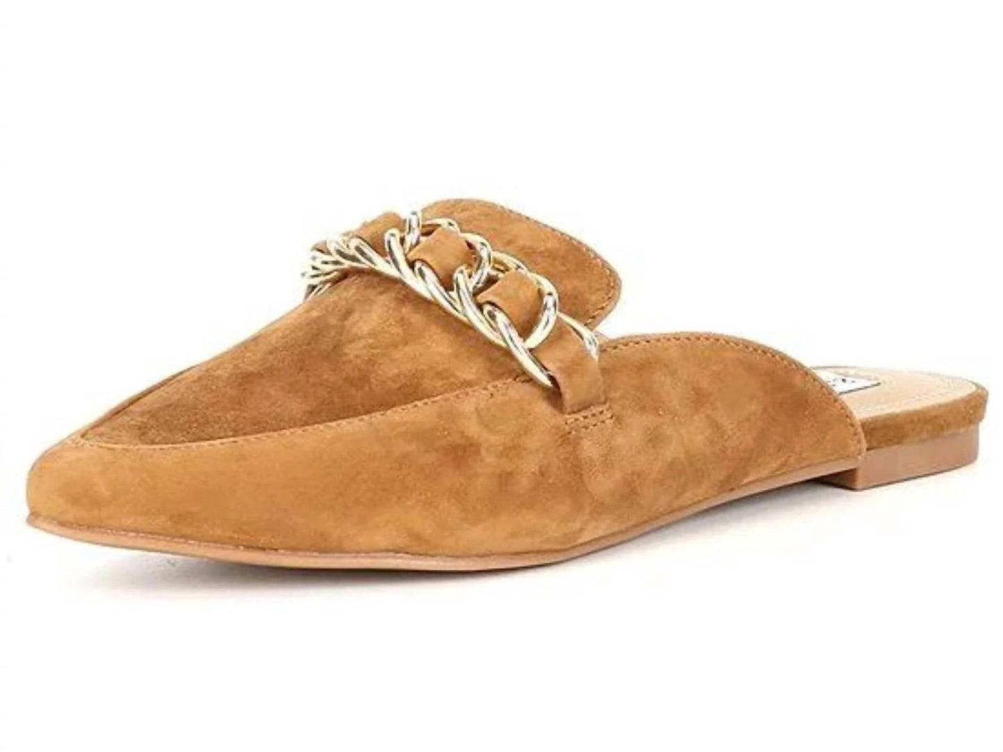 Steve Madden - Women's Faine Pointed Toe Slip On Chain Detail Flat Mules