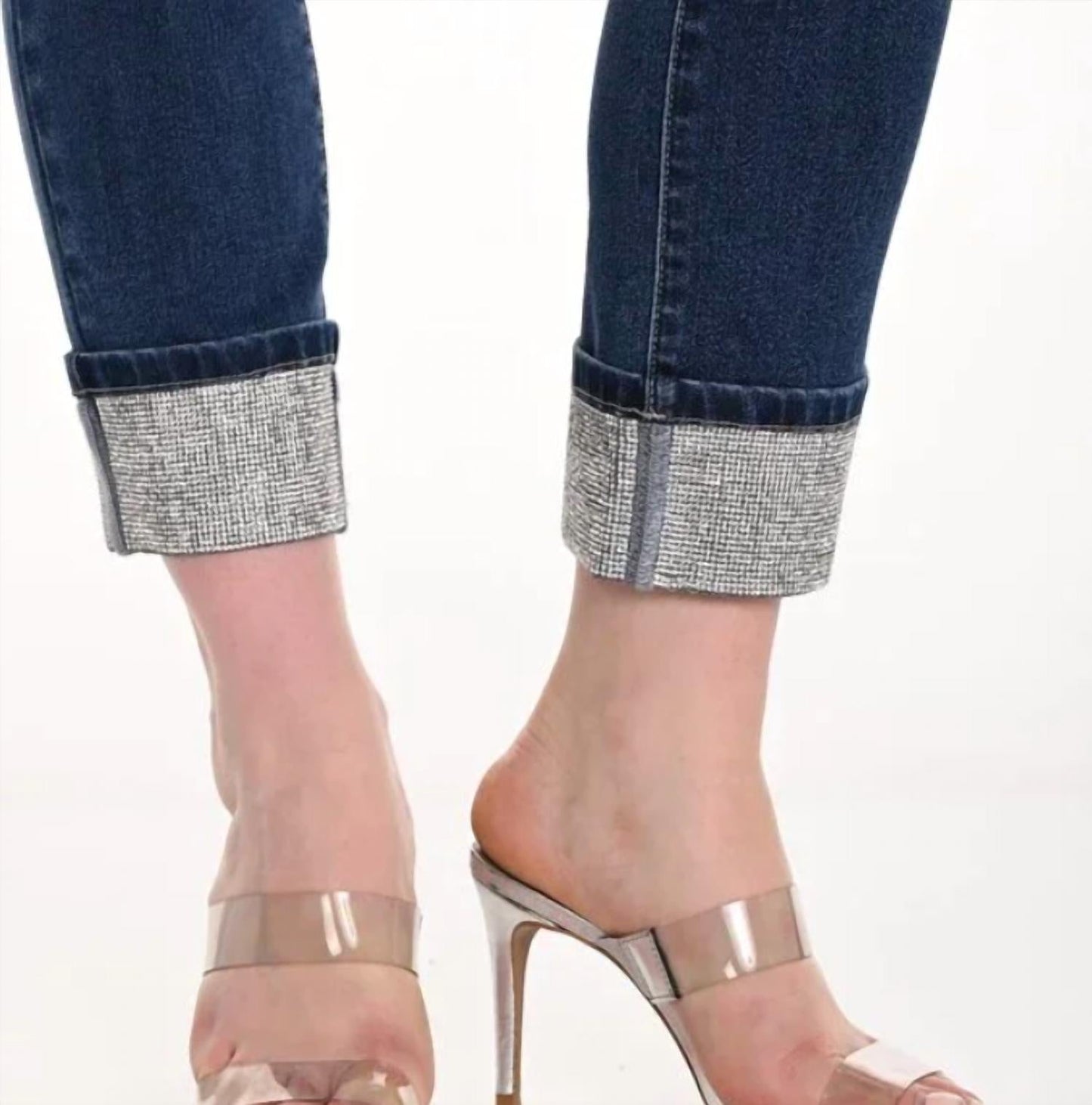 Frank Lyman - Wide Cuff Rhinestone Jeans