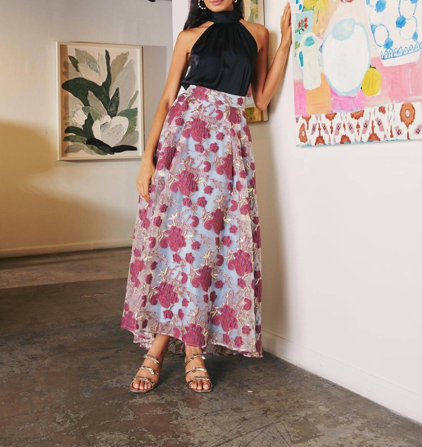 Abbey Glass - Olivia Moonlight Petal Organza Maxi Skirt
