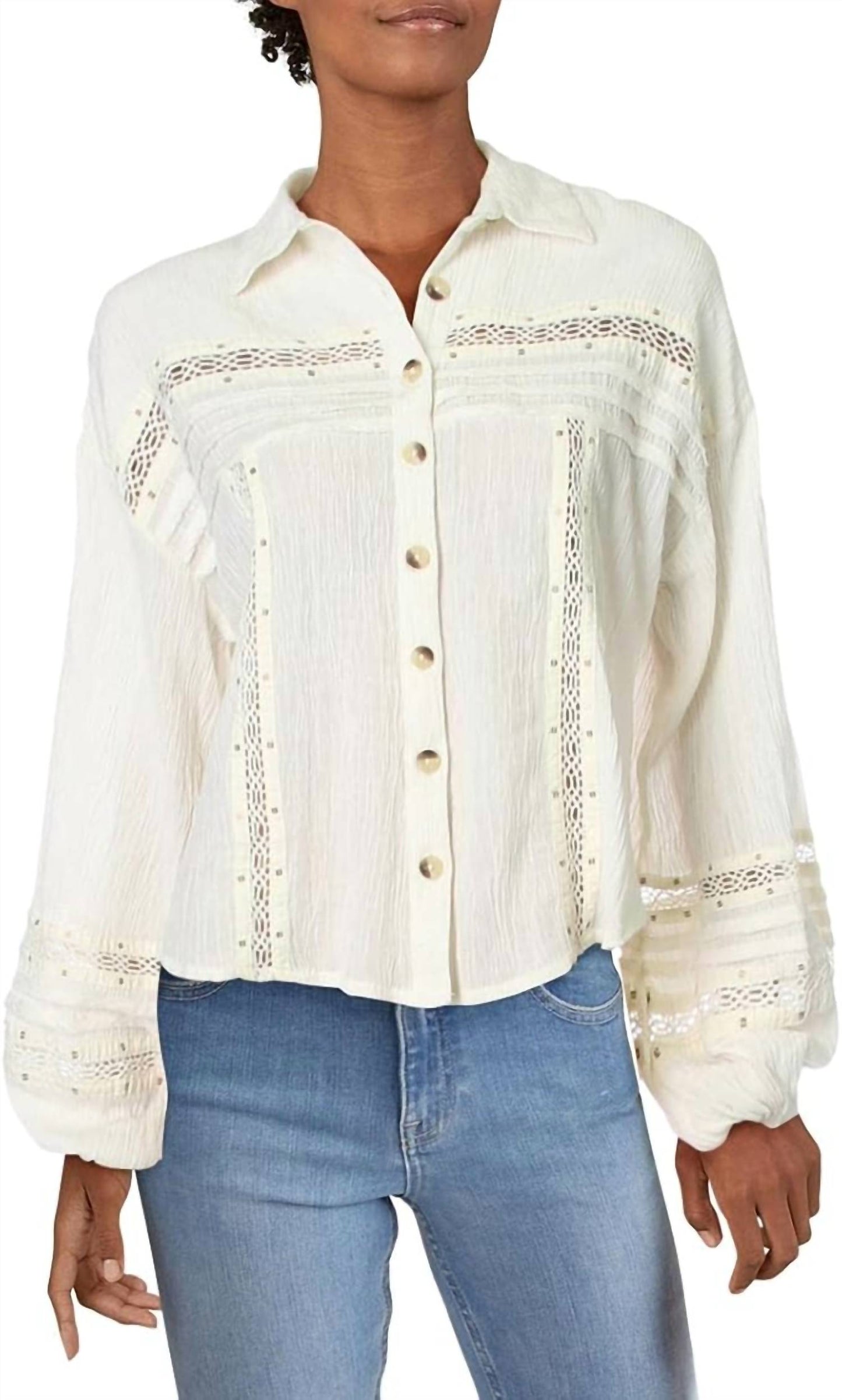 Free People - Stars Print Button-Down Top
