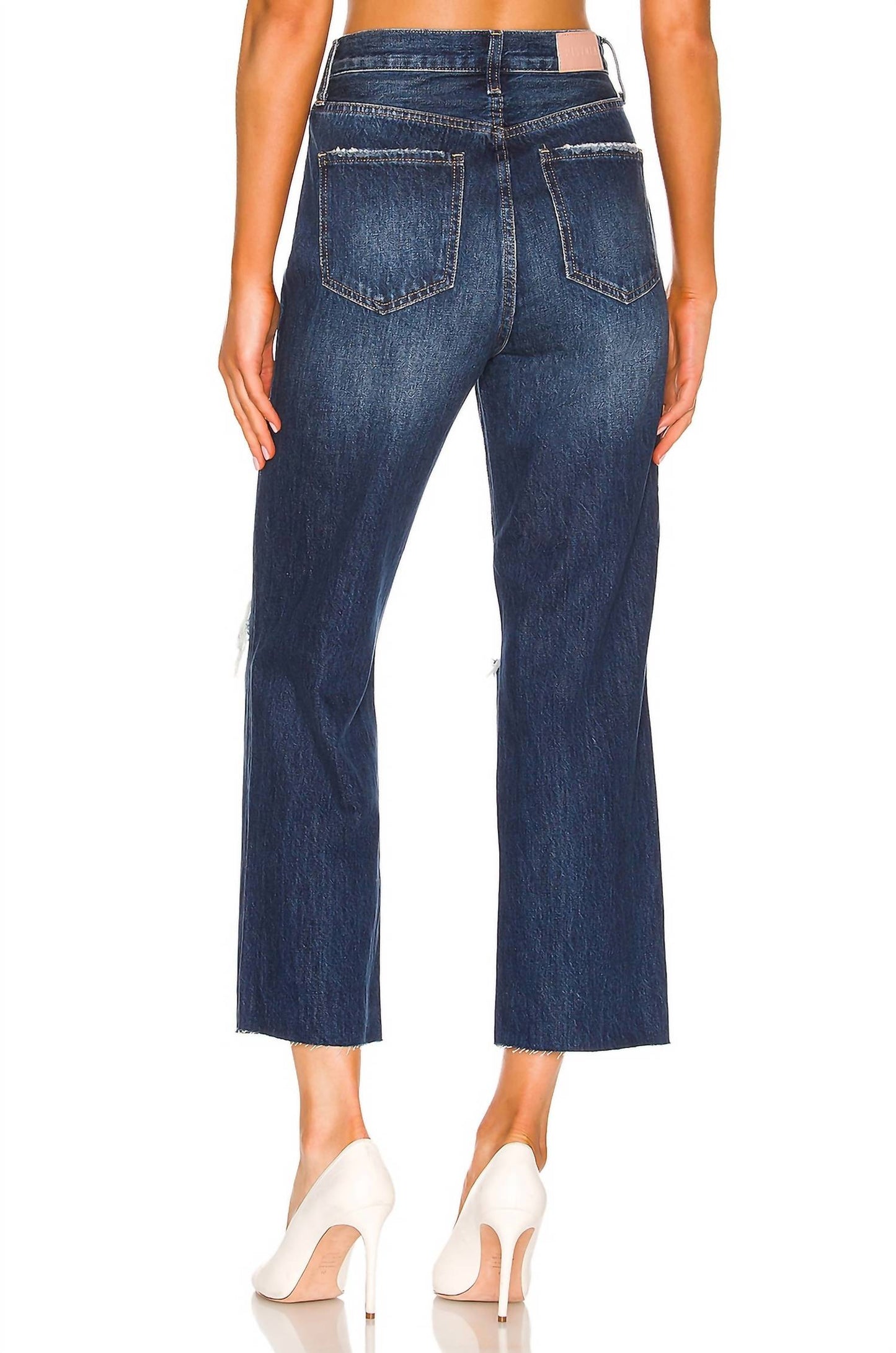 Pistola - Cassie Crop Super High Rise Straight Distressed Jeans