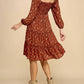A.U.W. - Tiered Floral Dress With Smocking Long Sleeve