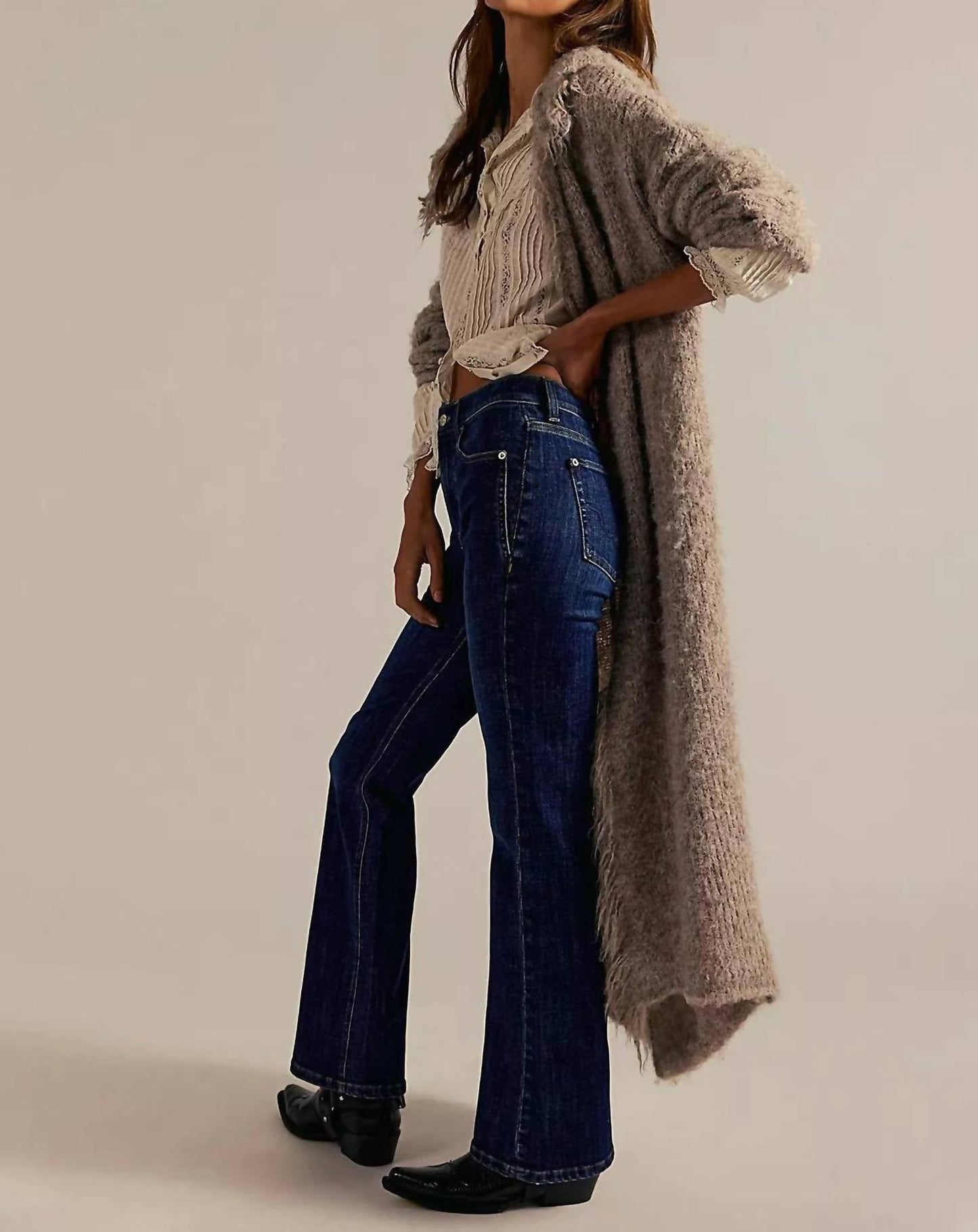 Free People - Double Knot High-rise Straight Bootcut Jeans