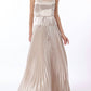 Aakaa - Sleeveless Tie Front Waisted Pleat Maxi Dress