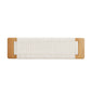 Design Natural Oak Wood Dining Bench with Handwoven Cane Seat in White