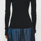 6397 - Women's Ribbed Double-v Top