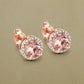 0.93 Carat Genuine Morganite and White Diamond 14K Rose Gold Earrings