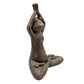 11.5x6.5x15 भूरी मैग्नीशियम योग फ्रॉग प्रतिमा, नमस्ते मुद्रा में, सुनहरे अलंकरण के साथ