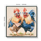 Farmhouse Rooster Wall Art, Rustic Canvas Print 24" x 24"