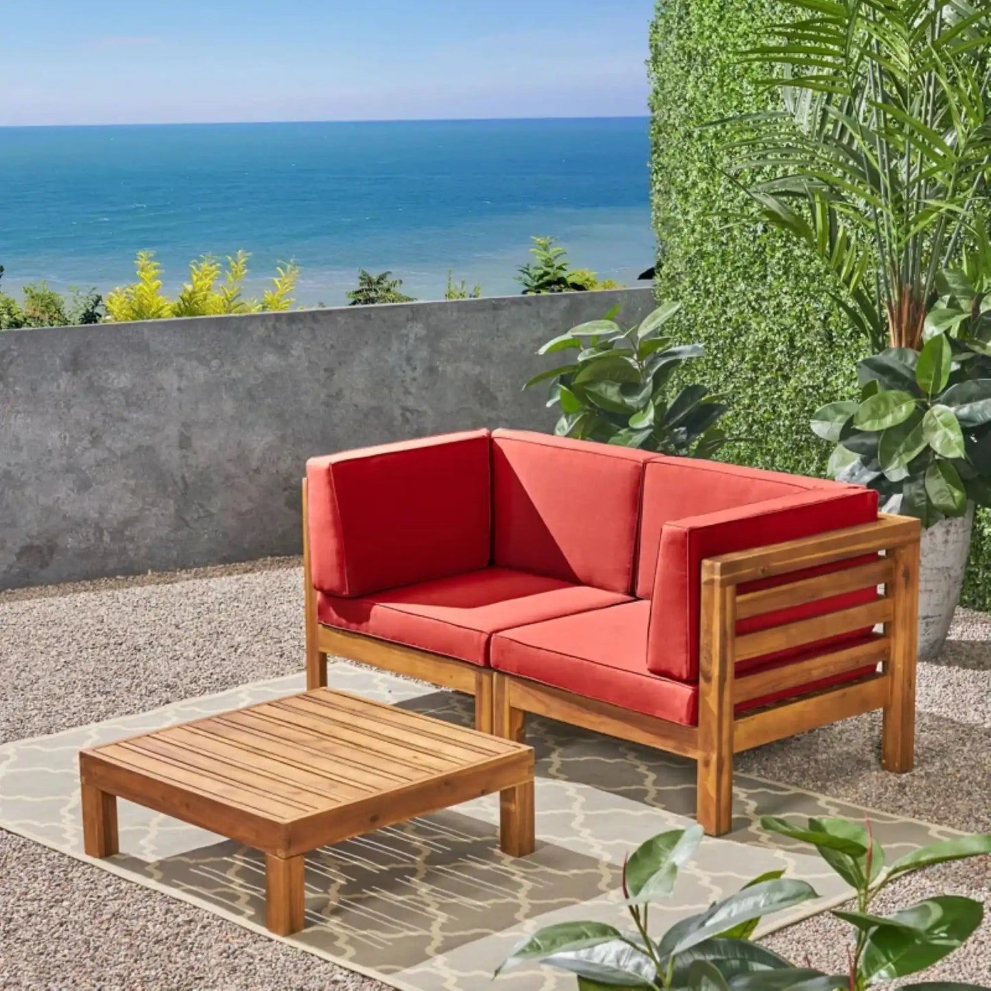 Oana 3 Piece Loveseat Set with Coffee Table