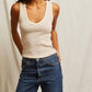 Perfectwhitetee - Maria V-neck Stripe Blondie Tank
