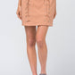 Entro - High Waist Grommet Mini Skirt