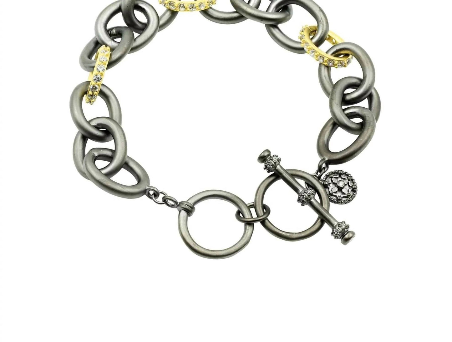 Frieda Rothman - Women's Heavy Alternating Link Toggle Bracelet