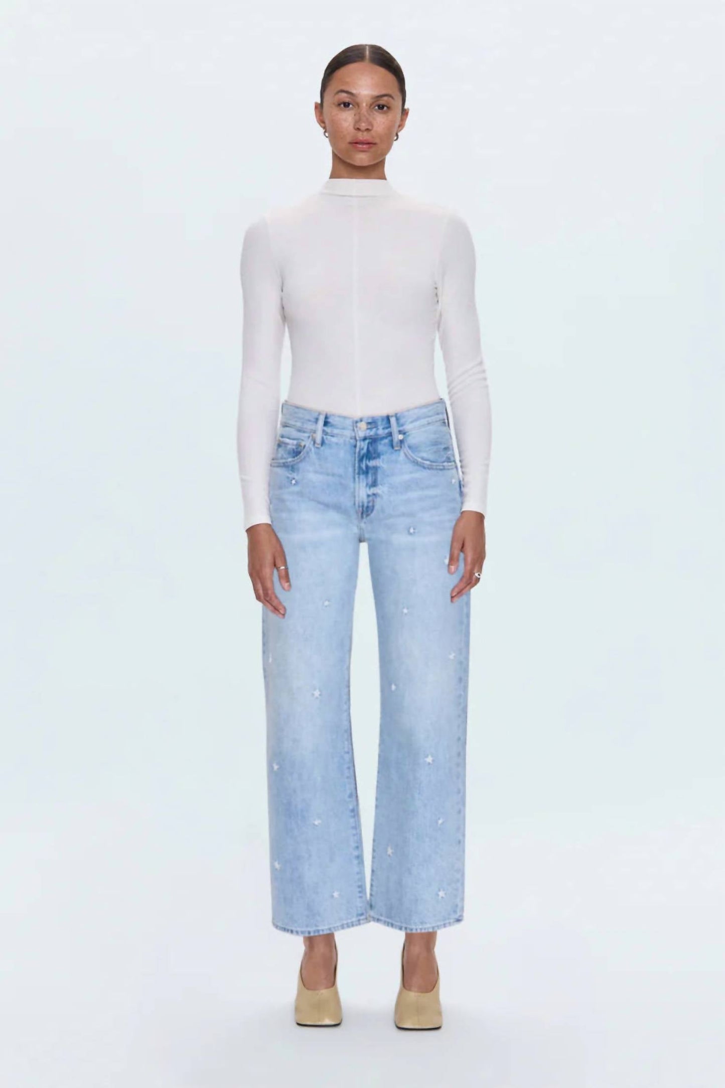 Pistola - Lexi Mid Rise Bowed Straight Jeans