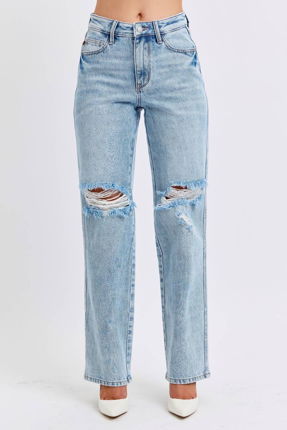 Judy Blue - High Waist Rigid Magic Destroy 90's Straight Jean