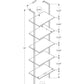 5-Tier Ladder Bookshelf with Marble Look for Office & Home