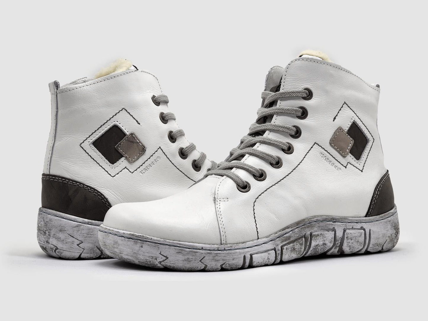 Kcr Group - Women's Original Thick Wool-lined Zip-up Leather Boots