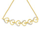 14K Yellow Gold Plated .925 Sterling Silver Diamond Accent Heart Link Bolo Bracelet