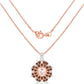 18K Rose Gold Plated 1.61 Carat Genuine Morganite, Smoky Quartz and White Zircon .925 Sterling Silver Pendant