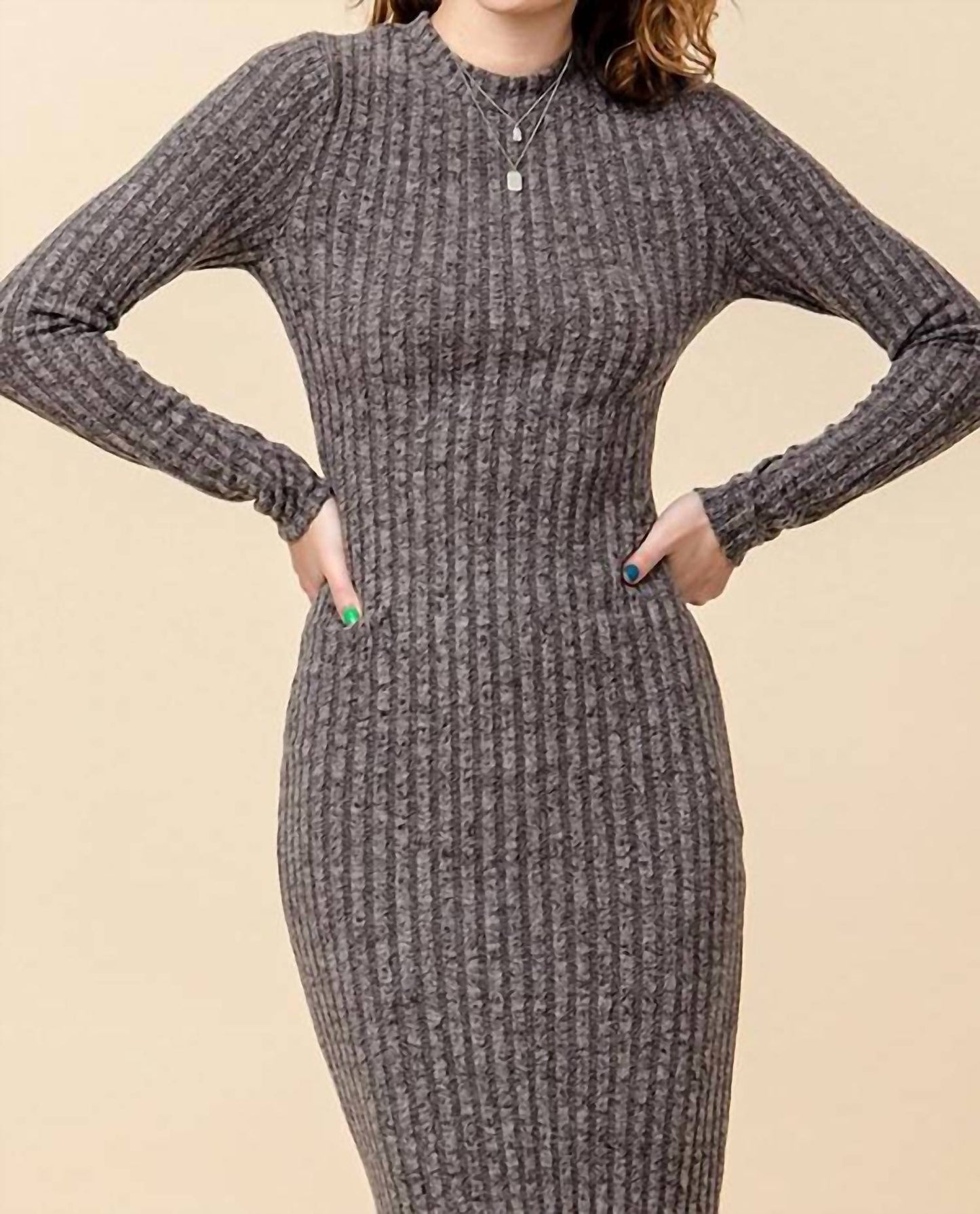 124 Voltaire - You Got This Ribbed Bodycon Dress