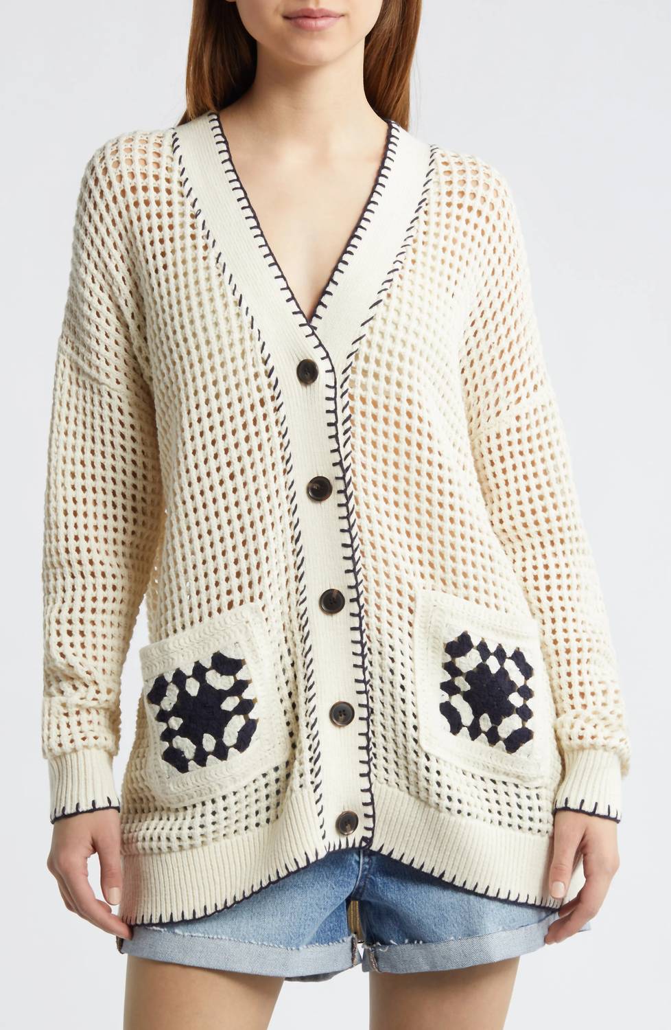 Frame - Crochet Open Stitch Cardigan