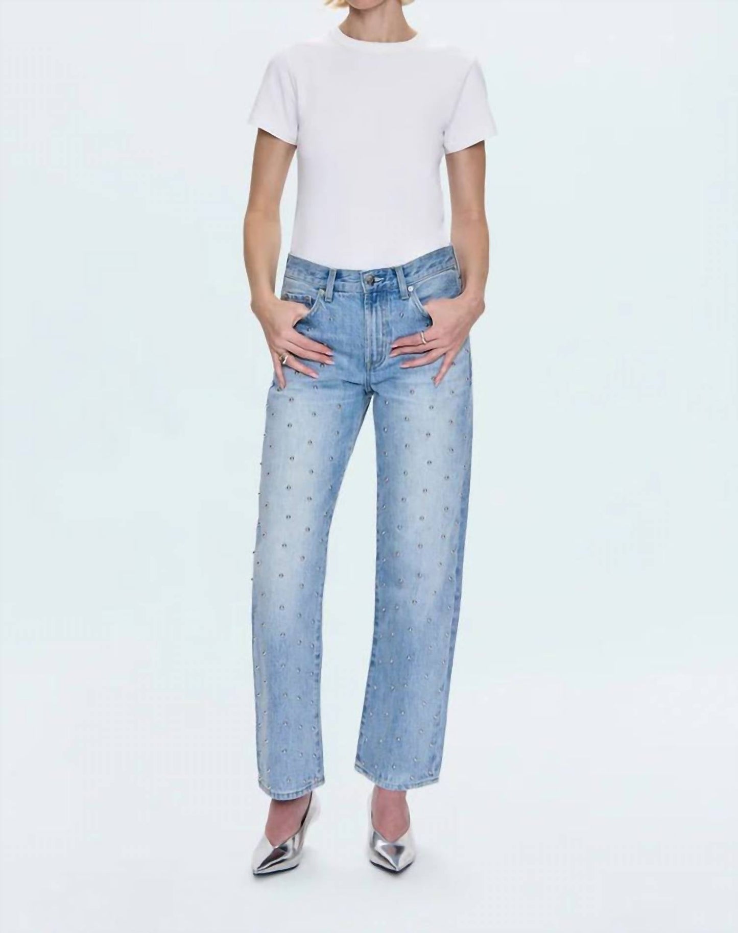 Pistola - Lexi Mid Rise Bowed Straight Jeans