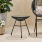 Nusa Modern Rattan Side Table With Tempered Glass Top