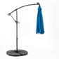10ft Solar LED Offset Hanging Market Patio Umbrella in Dark Blue