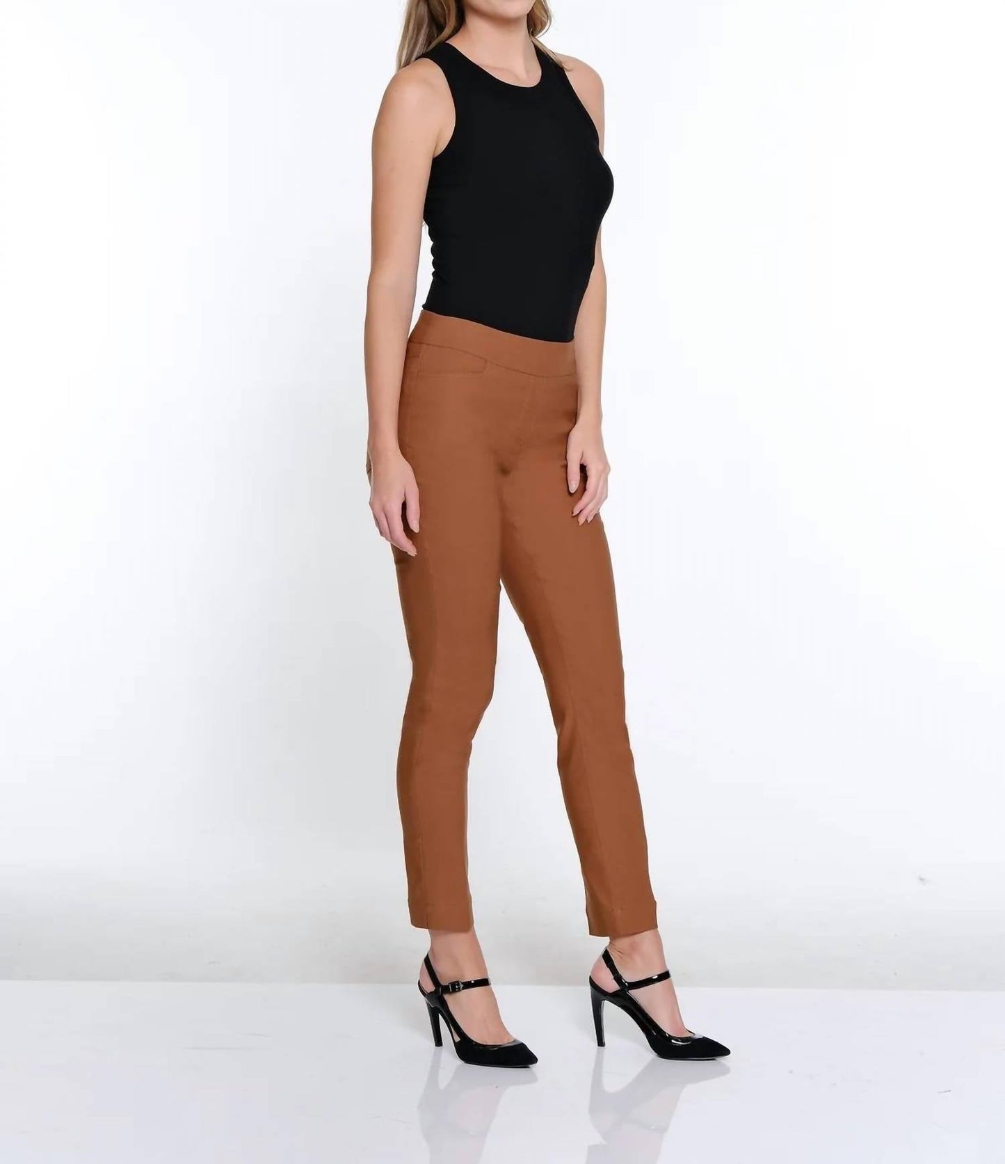 Slimsation By Multiples - Pull On Faux Ankle Pants