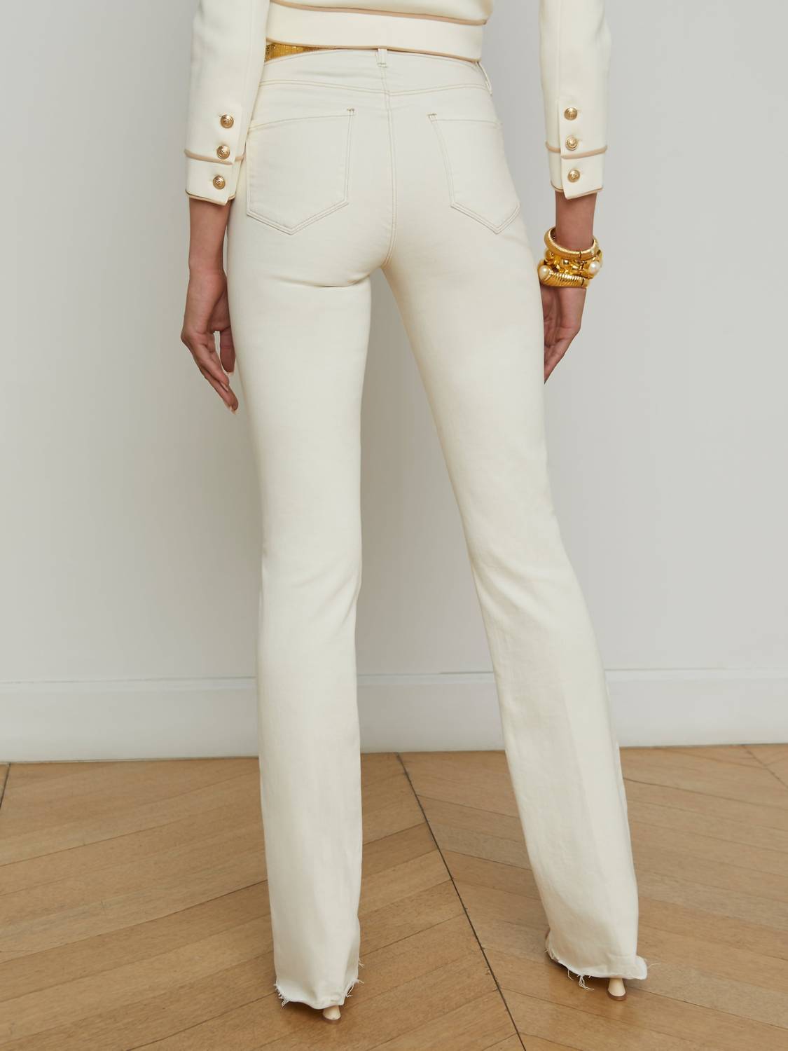 L'Agence - Ruth High Rise Straight Raw Hem Jeans