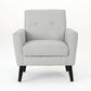 Radiantize Upholstered Fabric Club Chair With Square-Off Back And Button Tufted