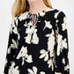 Anne Klein - Tie-front Split-neck Blouse