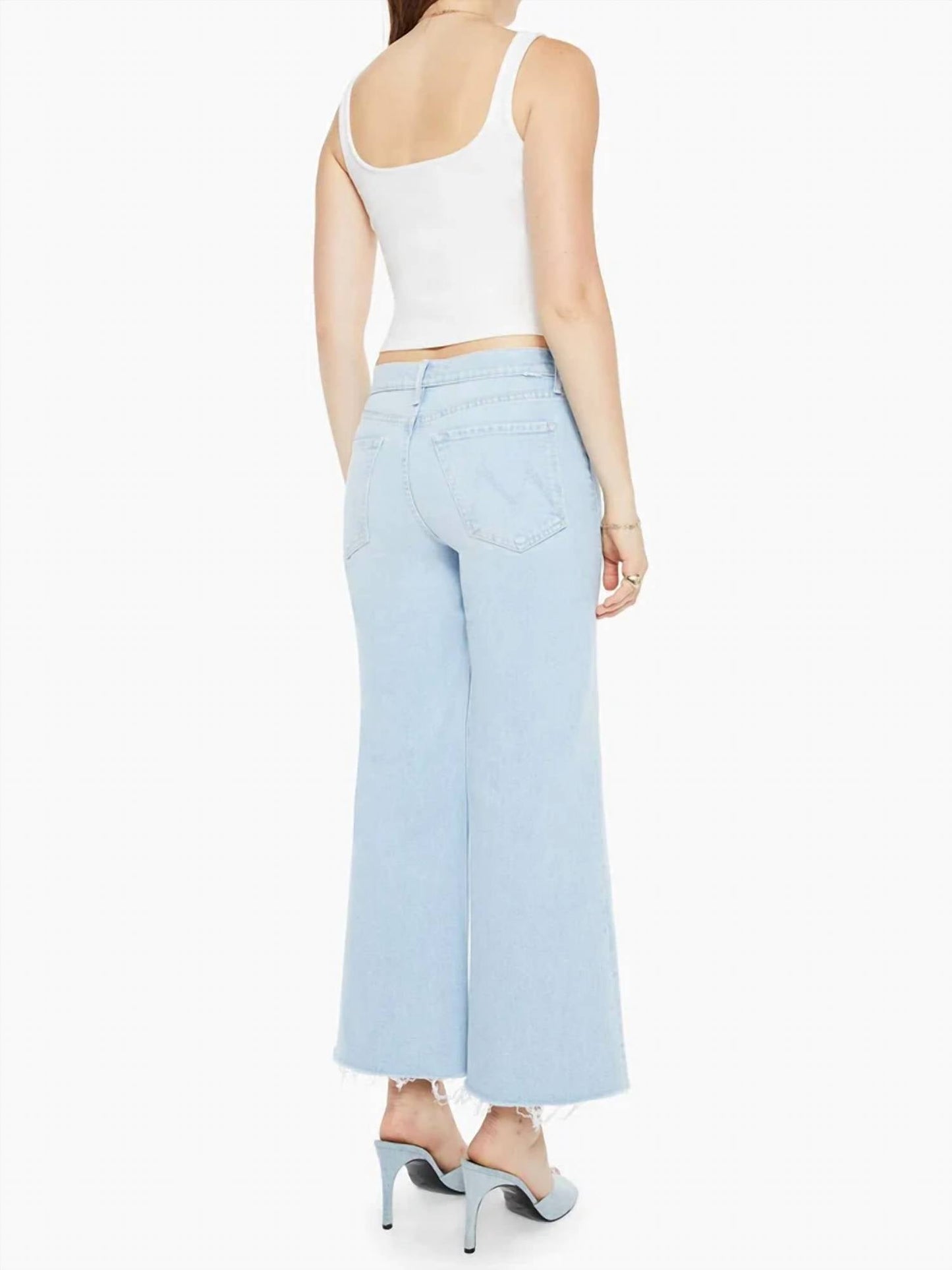 Mother - Twister Ankle Fray Flared Wide Leg Jeans
