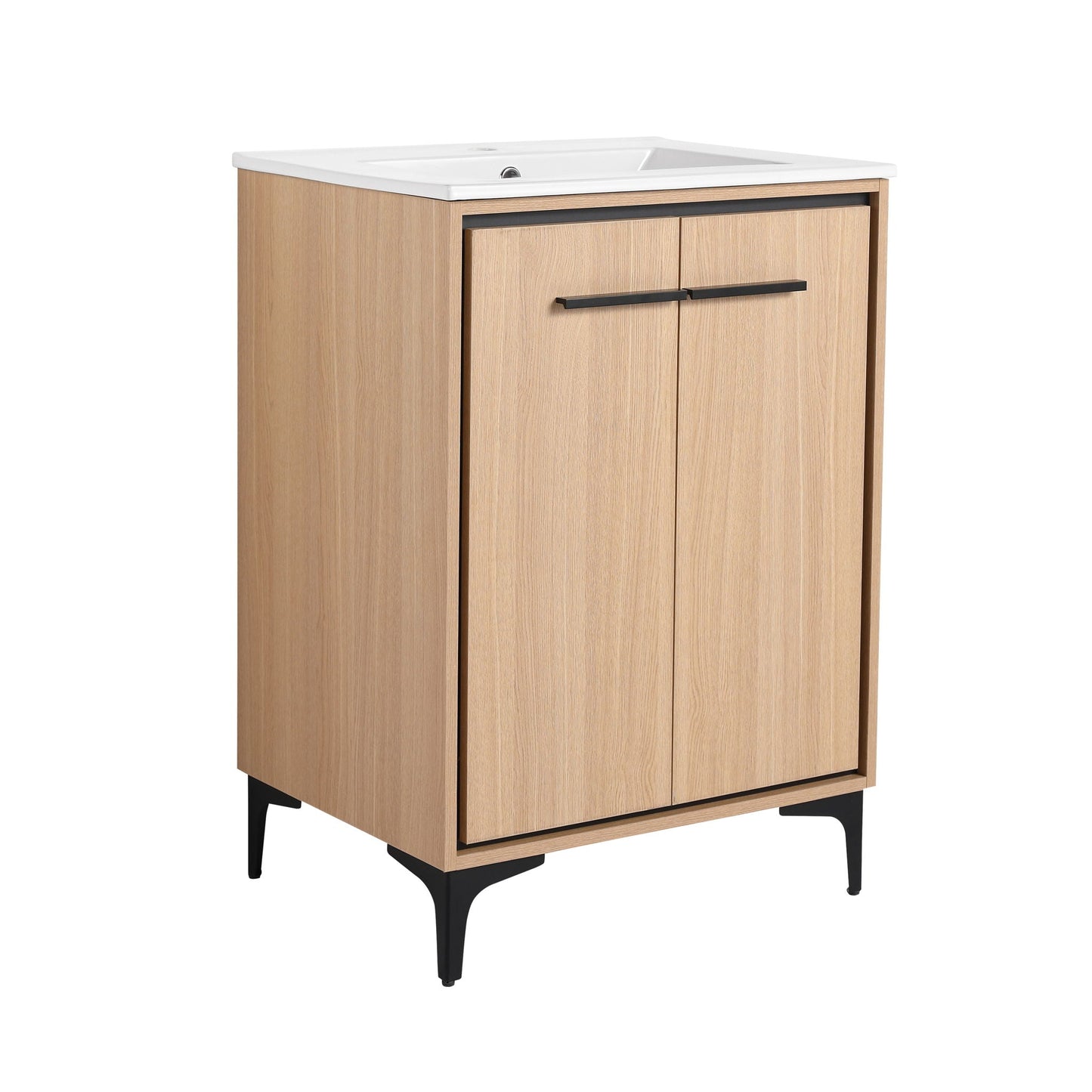 Modern Bathroom Vanity Base with Basin and Storage Cabinet