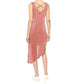 Splendid - Asymmetrical Terracotta Cross Back Midi Dress