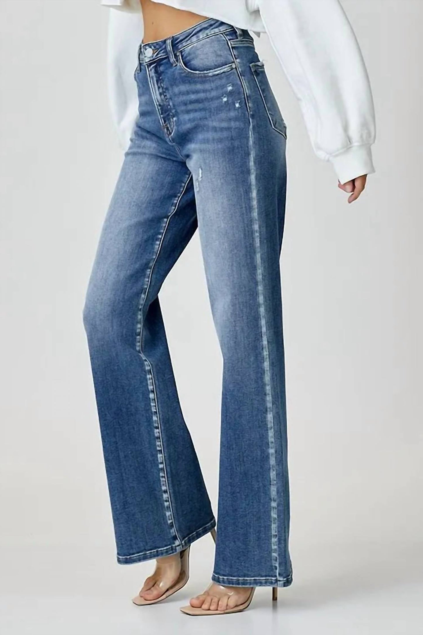 Risen - High Waist Jeans With Pockets